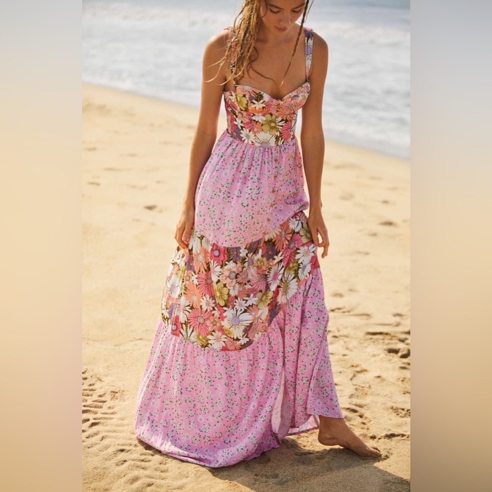 Agua Bendita Alani Java bustier Maxi dress
